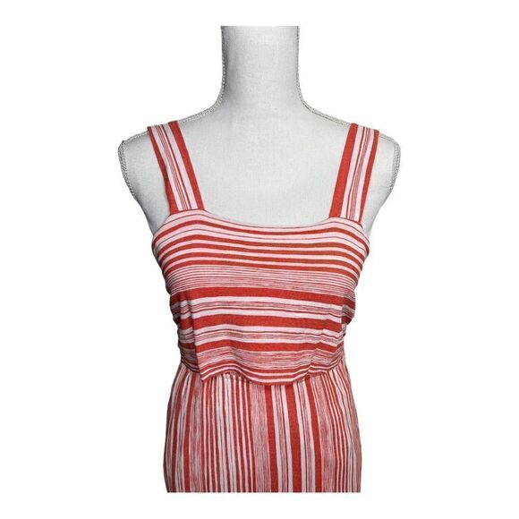 DOE & RAE White And Red Stripe Maxi Dress. Size Medium - Picture 2 of 7